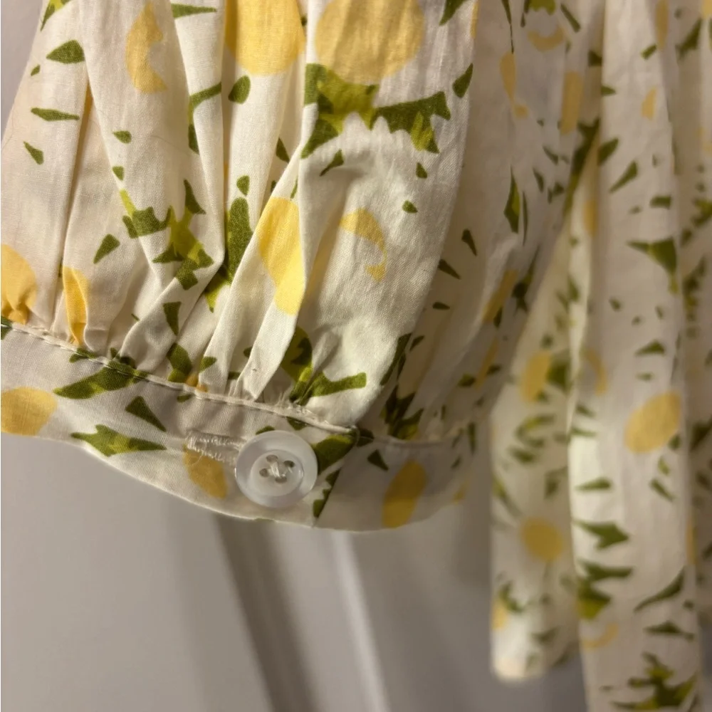 Maeve Floral Blouse in Yellow and Green - Picture 3 of 5